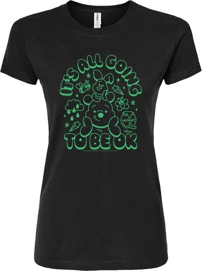 Disney Women's It's All Going To Be Ok Fitted Graphic T-Shirt - Black - Large