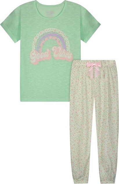 Sleep On It Girls Good Vibes 2-Piece Pajama Pants Sleep Set - , S(7/8) -  ShopStyle