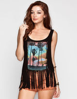 Thumbnail for your product : Hip H.I.P.Palm Tree Sunset Womens Fringe Tank