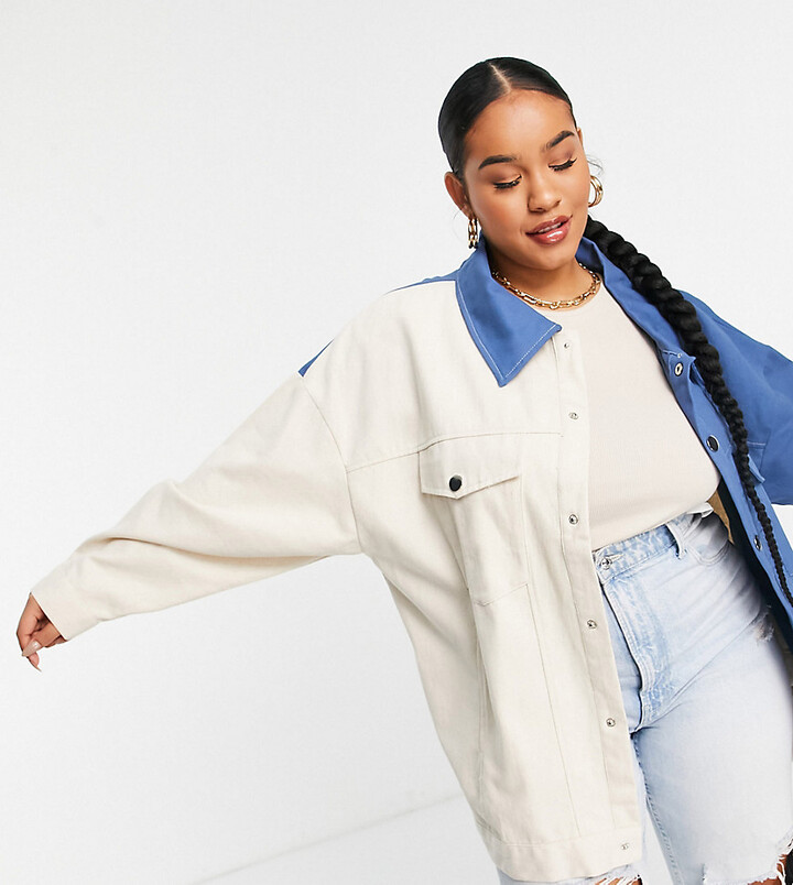 bright coloured denim jacket