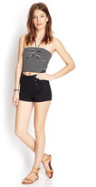 Thumbnail for your product : Forever 21 High-Waisted Matelot Denim Shorts
