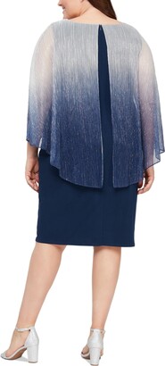 SL Fashions Plus Size Ombre-Overlay Sheath Dress