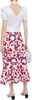 Thumbnail for your product : Isolda Gathered Floral-print Cotton-poplin Midi Skirt