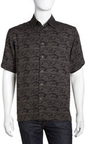 Thumbnail for your product : Neiman Marcus Cabana-Print Sport Shirt, Black