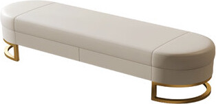 Everly Quinn Lilliemai Leather Match Upholstered Storage Bench