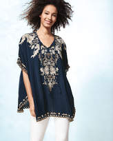 Thumbnail for your product : Johnny Was Egypt Embroidered Eyelet Poncho, Navy