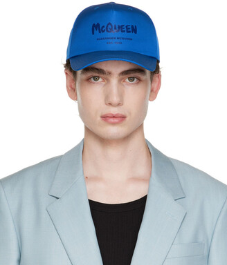 Herren Accessoires Hüte Caps & Mützen Alexander McQueen Baumwolle Baseballkappe mit Logo-Stickerei in Blau für Herren 