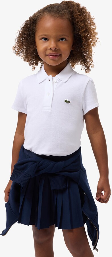 Girls' Scalloped Collar Piqué Polo