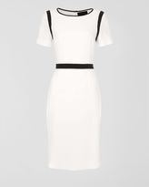 Thumbnail for your product : Jaeger Crepe Dress with Navy Trim