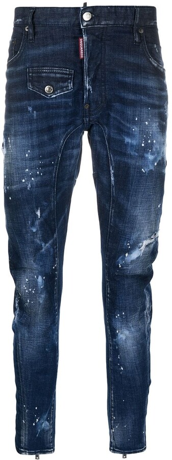 DSQUARED2 Distressed Ankle-Zip Skinny Jeans - ShopStyle