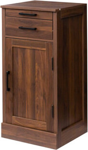 Millwood Pines Brown Walnut Color Modular Wine Bar Cabinet Buffet Cabinet With Hutch For Dining Room