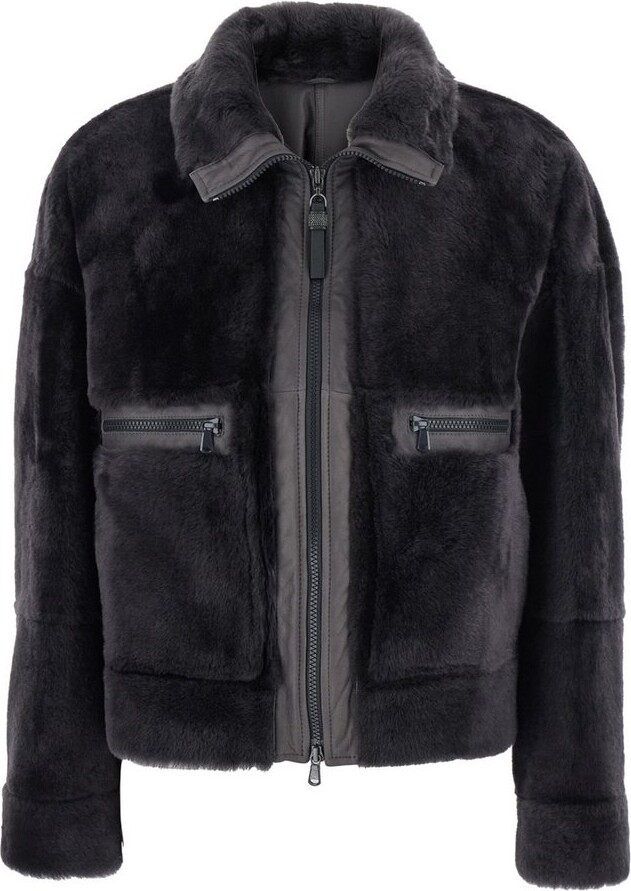 Brunello Cucinelli Zipped Shearling Jacket