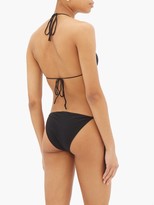 Thumbnail for your product : Leslie Amon Bianca Faux-pearl And Crystal-embellished Bikini - Black