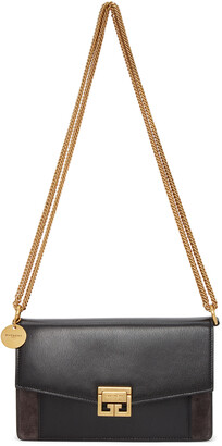 Givenchy Black & Grey Suede GV3 Wallet Bag