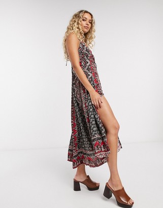 Free People on the bright side maxi dress in black
