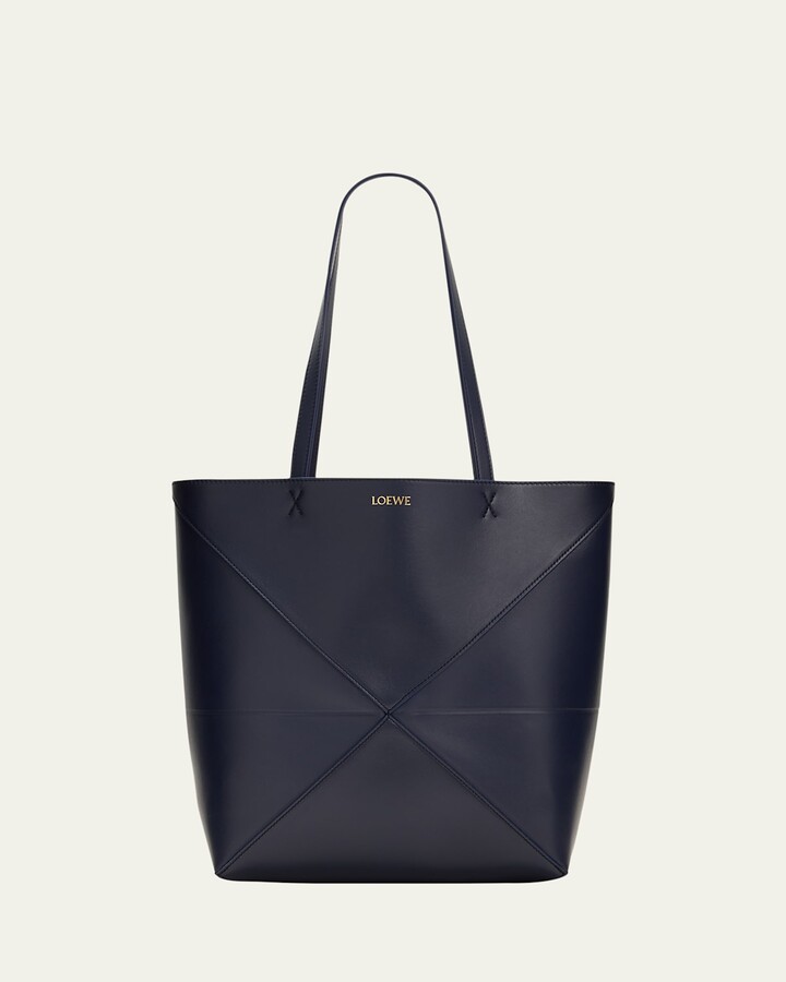 Loewe Puzzle Fold Medium Tote Bag in Shiny Leather