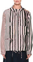 Thumbnail for your product : Marni Striped Check-Print Zip-Front Hooded Taffeta Jacket