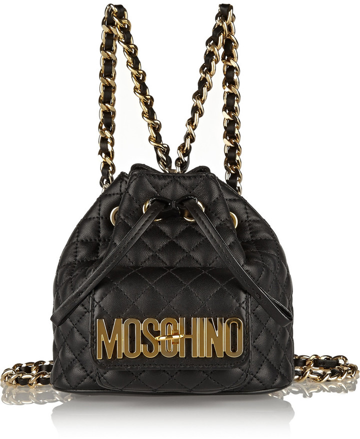 moschino mini quilted backpack