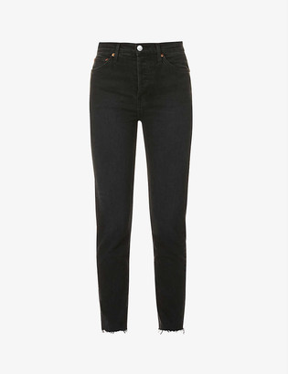 RE/DONE Cropped straight-leg high-rise stretch-denim jeans