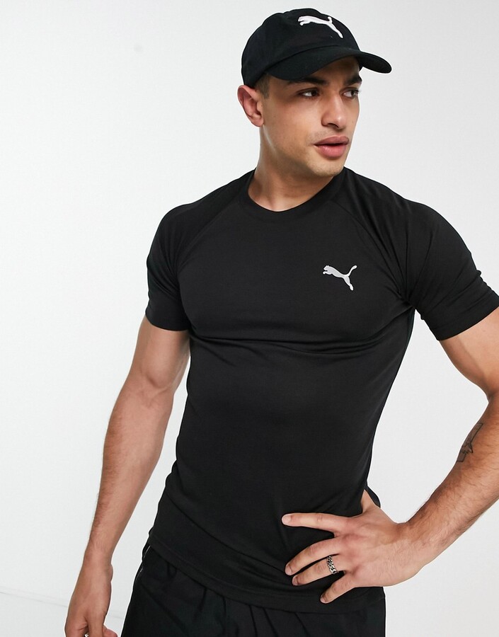Puma muscle fit t-shirt in black - ShopStyle