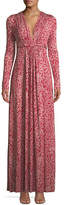Thumbnail for your product : Rachel Pally Plunging-Neck Long-Sleeve Floral-Print Jersey Long Dress