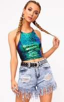 Thumbnail for your product : PrettyLittleThing Gold Sequin Backless Crop Top