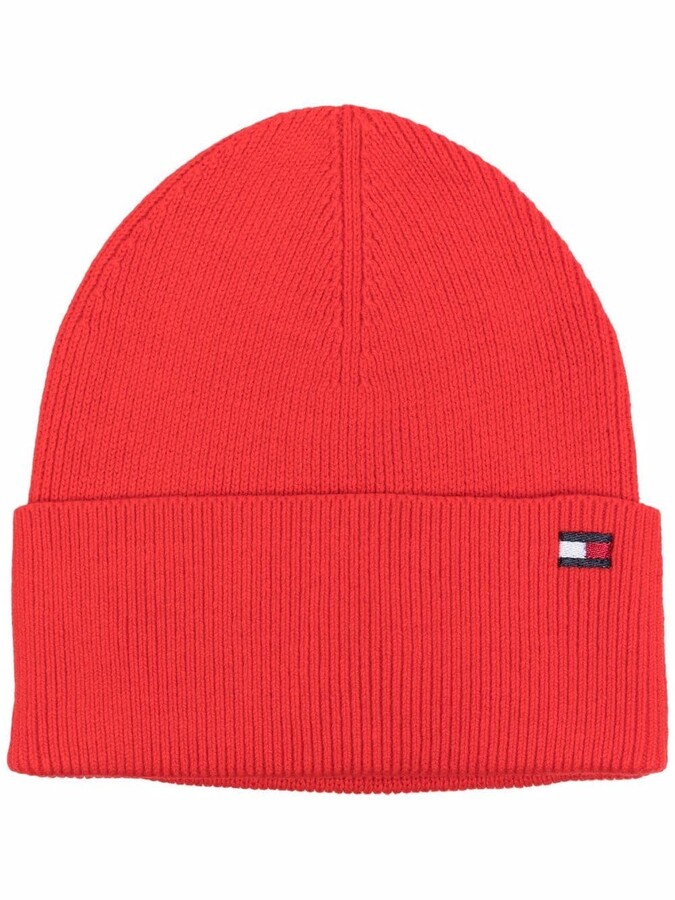 Tommy Hilfiger Crest-Embroidered Beanie Hat - ShopStyle