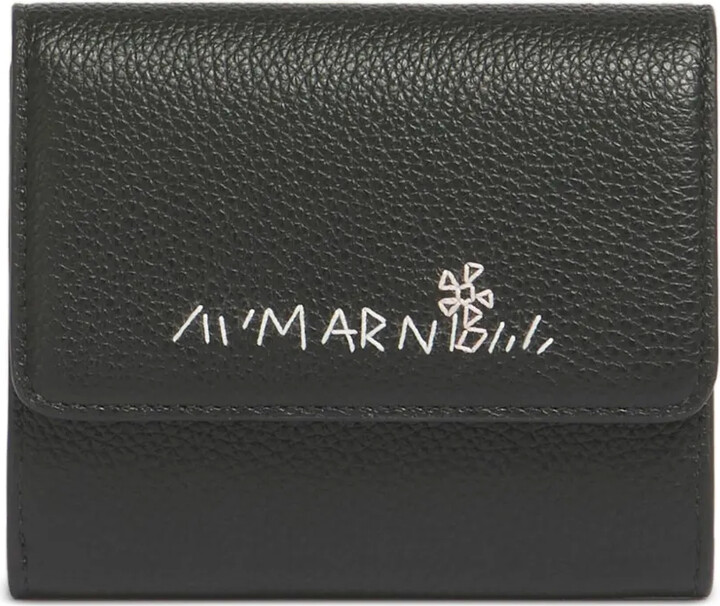 Marni Snap-Button Leather Wallet