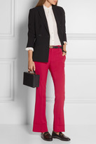 Thumbnail for your product : Gucci Cropped Stretch Wool And Silk-blend Flared Pants - Magenta