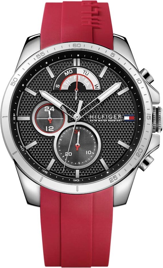 Tommy Hilfiger Men's Stainless Steel Quartz Watch with Silicone Strap -  ShopStyle