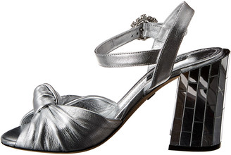 Dolce & Gabbana Metallic Leather Mirrored Heel Sandal