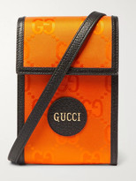 Thumbnail for your product : Gucci Off the Grid Leather-Trimmed Monogrammed ECONYL Canvas Messenger Bag - Men - Orange