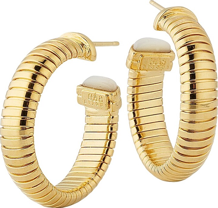 Gas Bijoux Women's Antigone 24K-Gold-Plated & Mother-of-Pearl Hoops - Gold