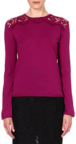 Thumbnail for your product : Emilio Pucci Lace-panel knitted wool jumper