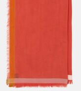 Thumbnail for your product : Loro Piana Quadrata silk-trimmed cotton scarf