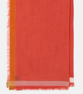 Loro Piana Quadrata silk-trimmed cotton scarf