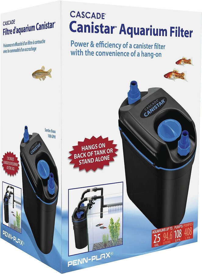 Penn Plax Penn-Plax Cascade Canistar Hang-On Aquarium Filter, Large, Black