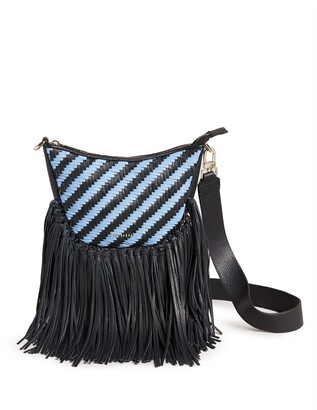 Ted Baker Wovah Leather Tassel Bag, Blue/Black - ShopStyle