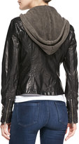 Thumbnail for your product : Free People Hooded Faux-Leather Moto Jacket, Black