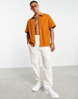 Thumbnail for your product : ban.do short sleeve zip up shirt in tan