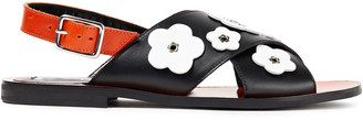 McQ Floral-appliqued Leather Sandals