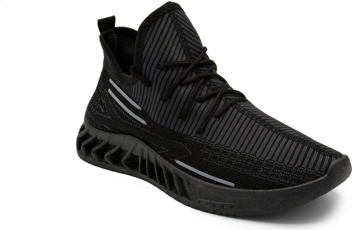 Akademiks Men's Fit 2.0 Knit Jogger Sneakers - Black, Gray