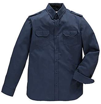 Jacamo Long Sleeve Navy Military Shirt Extra Long