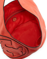 Thumbnail for your product : Tory Burch All T Pebbled Leather Hobo Bag, Poppy Red