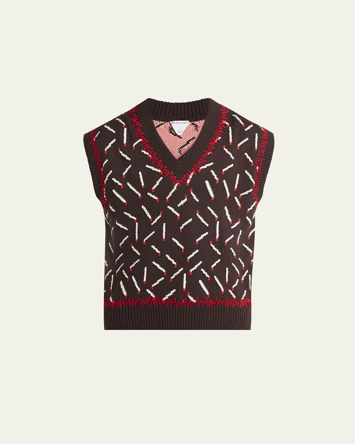 Men's Allover Matchstick Chunky Sweater Vest