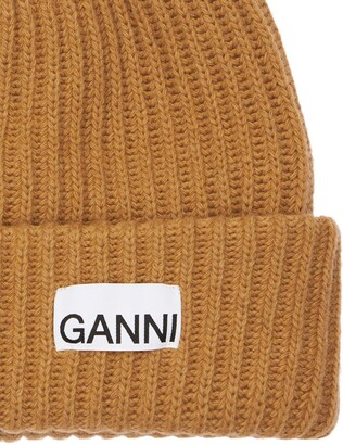 Ganni Recycled Wool Blend Knit Beanie