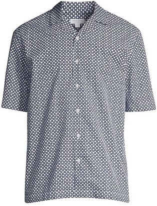 Sunspel Regular-Fit Printed Short-Sleeve Shirt
