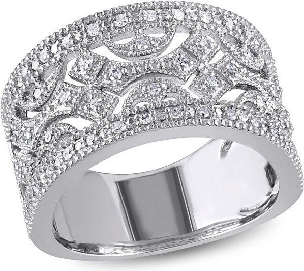 Everly Jewelry EVERLYJEWELRY|SterlingSilver1/4CTTWDiamondBandRing