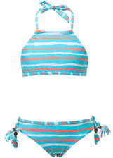 Snapper Rock Stripe Two-Piece Halter Swimsuit