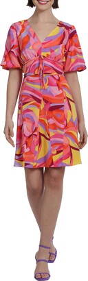 DONNA MORGAN FOR MAGGY Print Puff Sleeve Dress